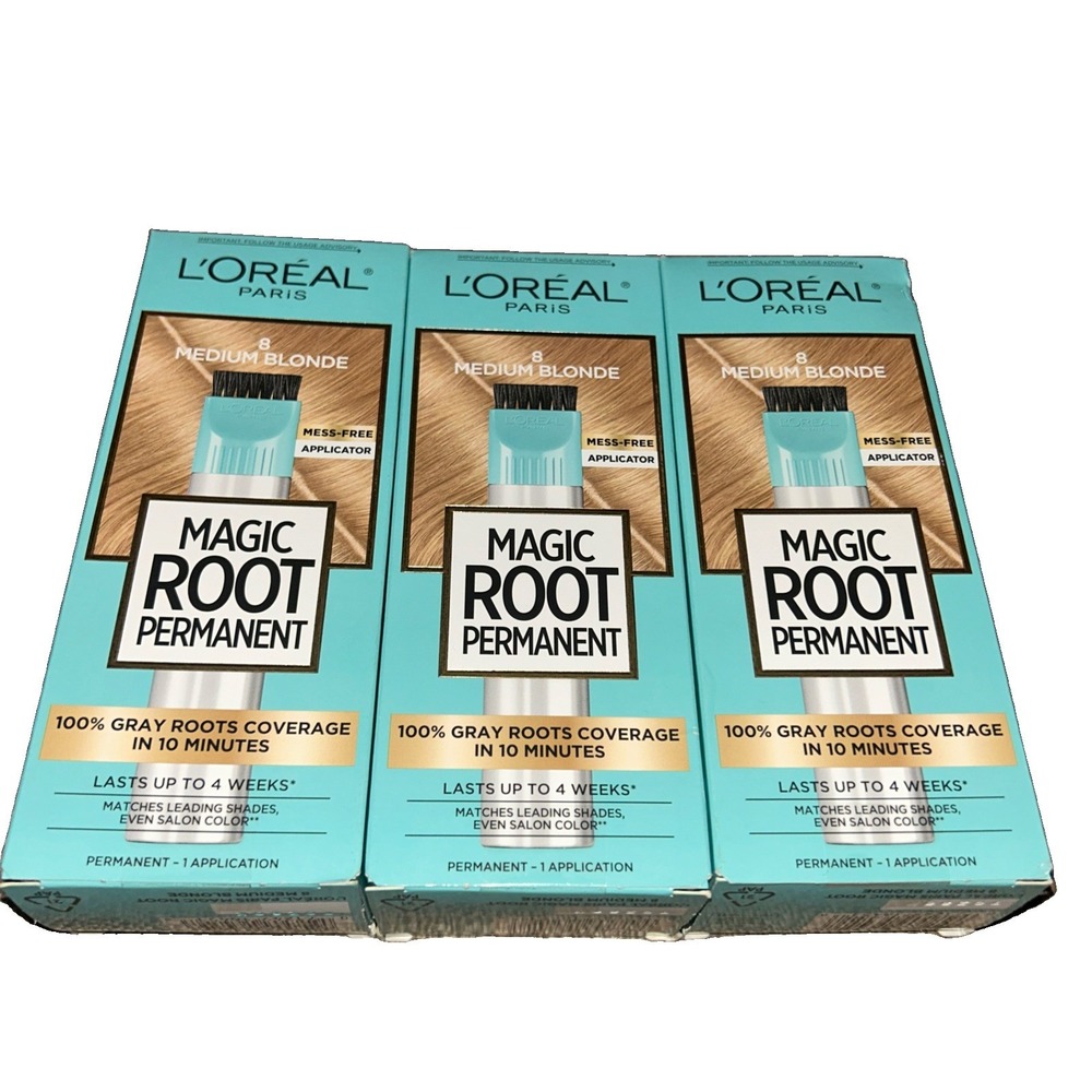 L'Oreal Paris Magic Root Rescue Hair Coloring Kit #8 Matches Medium Blonde 3 Pk